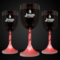 5 Day 8 Oz. Red LED Imprintable Wine Glass w/ Spiral Stem